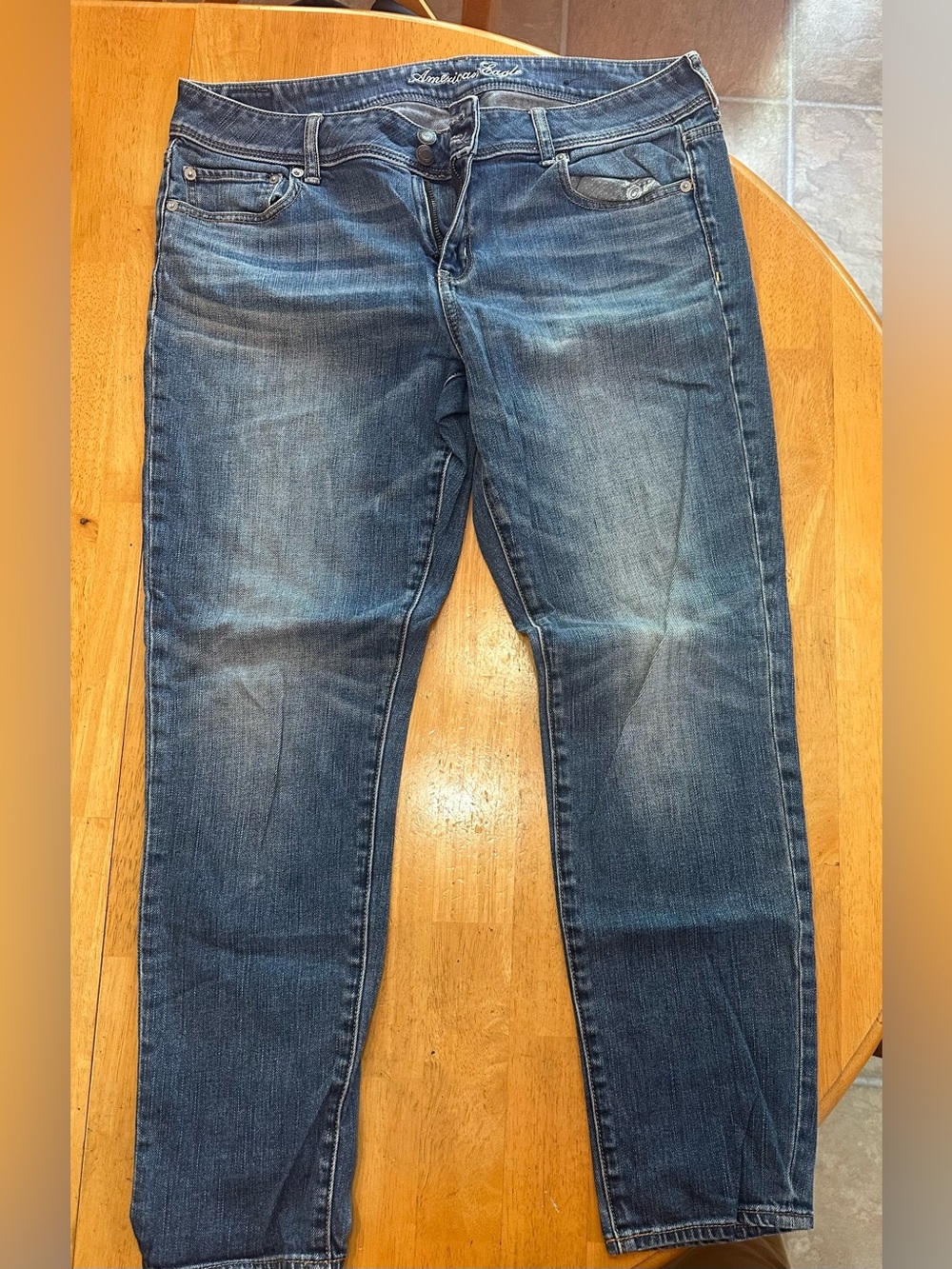 American Eagle Outfitters Slim Straight Dark Blue Jeans